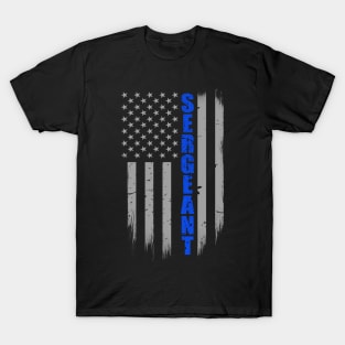 Police Sergeant Thin Blue Line Flag T-Shirt